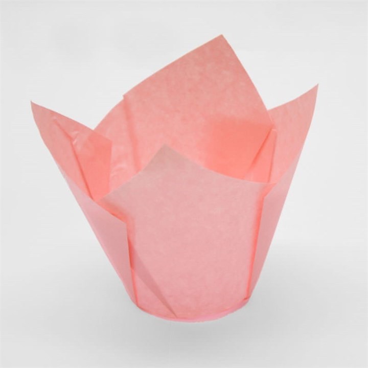Pink Tulip Cupcake/Muffin Wraps - Pack of 50