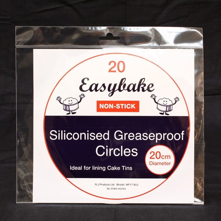 8" Siliconised Greaseproof Circles - Pack of 20