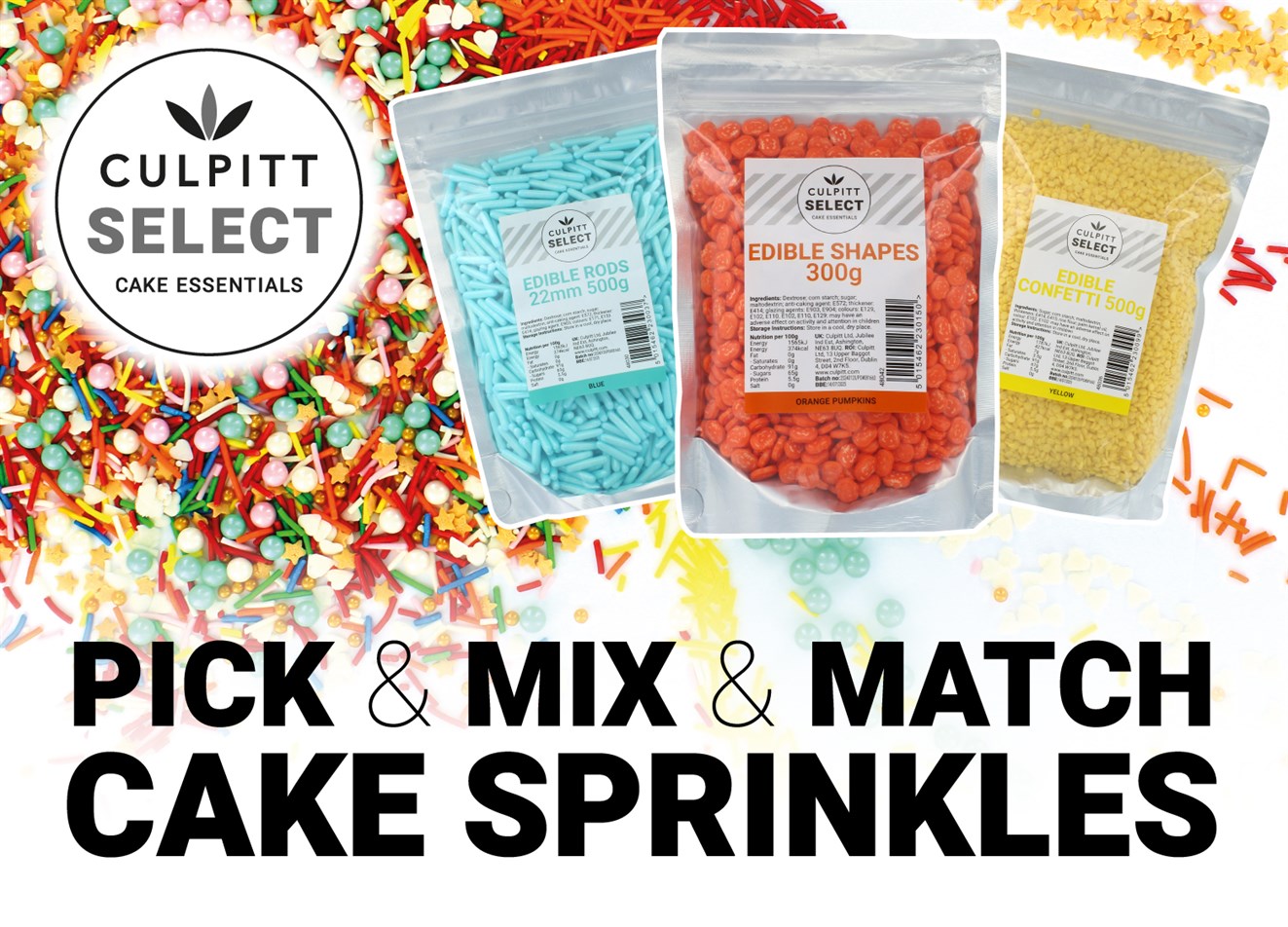 Culpitt Select Cake Sprinkles - 100s and 1000s of options