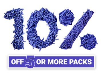 10% off 10 or more packs