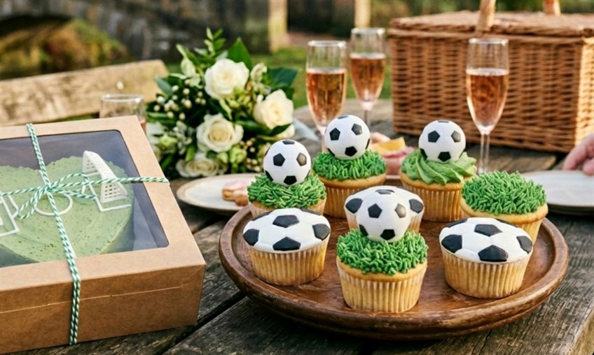 football cupcakes at a picnic