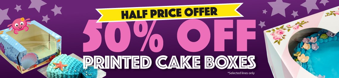 50% Off Printed Cake Boxes