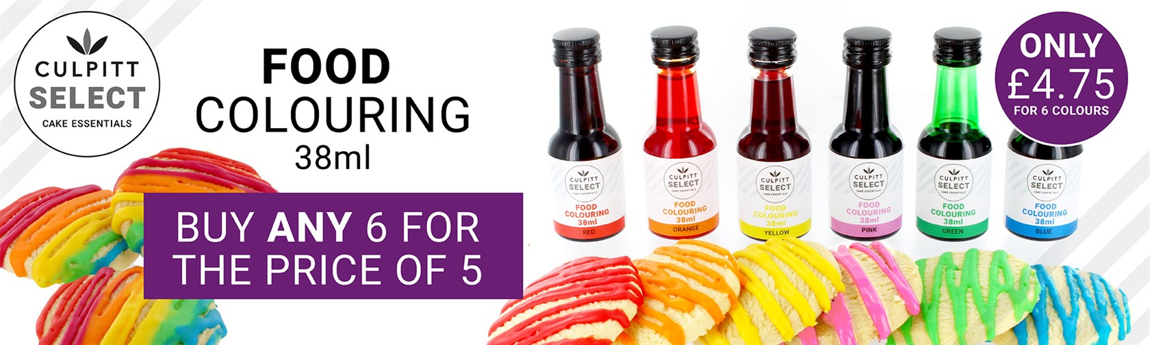 6 for the price of 5 on Culpitt Select food colours