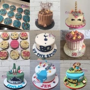 Variety of cakes made by a small business