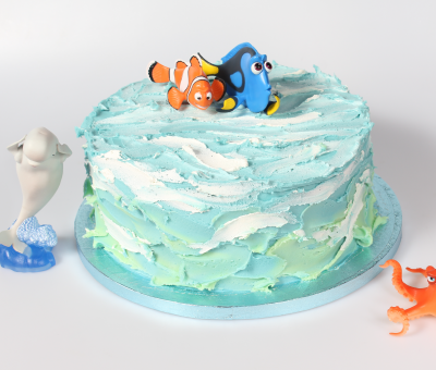 Finished underwater themed cake