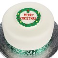 Culpitt Round Christmas Wreath Sugar Plaque Alternative Image