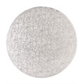 4" Cut Edge Round Silver Cake Card Alternative Image