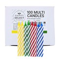 100 Culpitt Select Mixed Primary Striped Candles 60mm Alternative Image