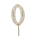 Diamante Number '0' on Gold Stem Alternative Image