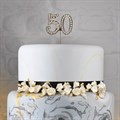 Diamante Number '50' on Gold Stem Alternative Image