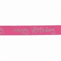 Magenta Happy Birthday Ribbon - 24mm Alternative Image