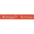 Red & Gold Merry Christmas Ribbon - 24mm Alternative Image