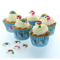 Culpitt Rainbows & Unicorn Sugar Cake Topper Decorations - Pack of 12 Alternative Image