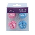 Culpitt Gender Reveal Sugar Cake Decorations - Pack of 12 Alternative Image
