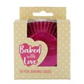 Baked with Love Pink Foil Baking Cases - Pack of 50 Alternative Image