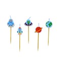 5 Space Candles with Bamboo Pic - 70mm Alternative Image