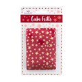 Christmas Cake Board & Decoration Set - Red & Gold Stars Alternative Image