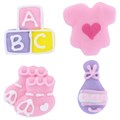 Culpitt Pink ABC Baby Sugar Decorations - 12 pieces Alternative Image