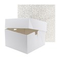 14" Square Silver Cake Drum Board & White Cake Box Combo Alternative Image