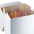10" Round Silver Cake Drum Board & Tall White Cake Box Combo Alternative Image