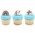 Unicorn & Rainbow Rings - 24 Pack Alternative Image
