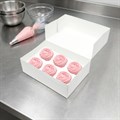 White 6 Hole Cupcake Box with Plain Lid Alternative Image