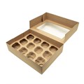 Kraft Brown 12 Hole Cupcake Box with Window Alternative Image