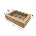 Kraft Brown 12 Hole Cupcake Box with Window Alternative Image