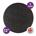 Culpitt Premium 12'' Round Black Cake Boards - 5 Pack Alternative Image