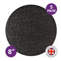 Culpitt Premium 8'' Round Black Cake Boards - 5 Pack Alternative Image