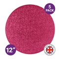 Culpitt Premium 12'' Round Cerise Cake Boards - 5 Pack Alternative Image