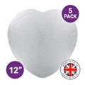Culpitt Premium 12'' Heart Silver Cake Boards - 5 Pack Alternative Image