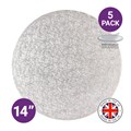 Culpitt Premium 14'' Round Individually Wrapped Silver Cake Boards - 5 Pack Alternative Image
