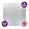 Culpitt Premium 12'' Square Individually Wrapped Silver Cake Boards - 5 Pack Alternative Image
