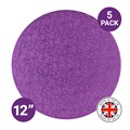 Culpitt Premium 12'' Round Light Purple Cake Boards - 5 Pack Alternative Image