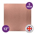 Culpitt Premium 12'' Square Rose Gold Cake Boards - 5 Pack Alternative Image