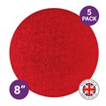 Culpitt Premium 8'' Round Red Cake Boards - 5 Pack Alternative Image