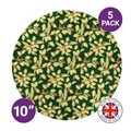 Culpitt Premium 10" Round Green Christmas Holly Cake Boards - 5 Pack Alternative Image