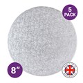 Culpitt Premium 8'' Round Silver Cake Boards - 5 Pack Alternative Image
