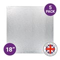 Culpitt Premium 18'' Square Silver Cake Boards - 5 Pack Alternative Image