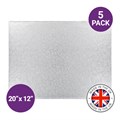 Culpitt Premium 20'' x 12'' Oblong Silver Cake Boards - 5 Pack Alternative Image