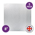 Culpitt Premium 8'' Square Silver Cake Boards - 5 Pack Alternative Image