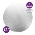 Culpitt Standard 12'' Round Individually Wrapped Silver Cake Boards - 5 Pack Alternative Image
