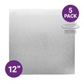 Culpitt Standard 12'' Square Individually Wrapped Silver Cake Boards - 5 Pack Alternative Image