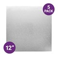 Culpitt Standard 12'' Square Silver Cake Boards - 5 Pack Alternative Image