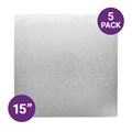 Culpitt Standard 15'' Square Silver Cake Boards - 5 Pack Alternative Image