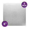 Culpitt Standard 6'' Square Silver Cake Boards - 5 Pack Alternative Image