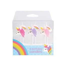 Unicorn & Rainbows Candles - Pack of 6