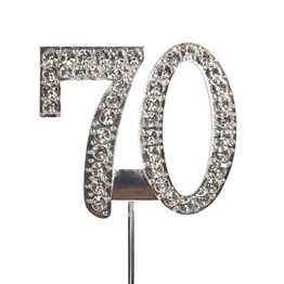 Culpitt Diamante Number '70' on Silver Stem