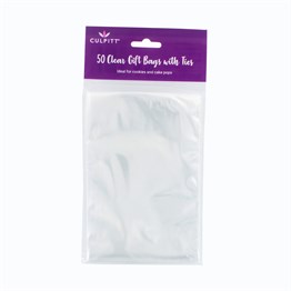 Culpitt Clear Gift Bags with Ties - Pack of 50